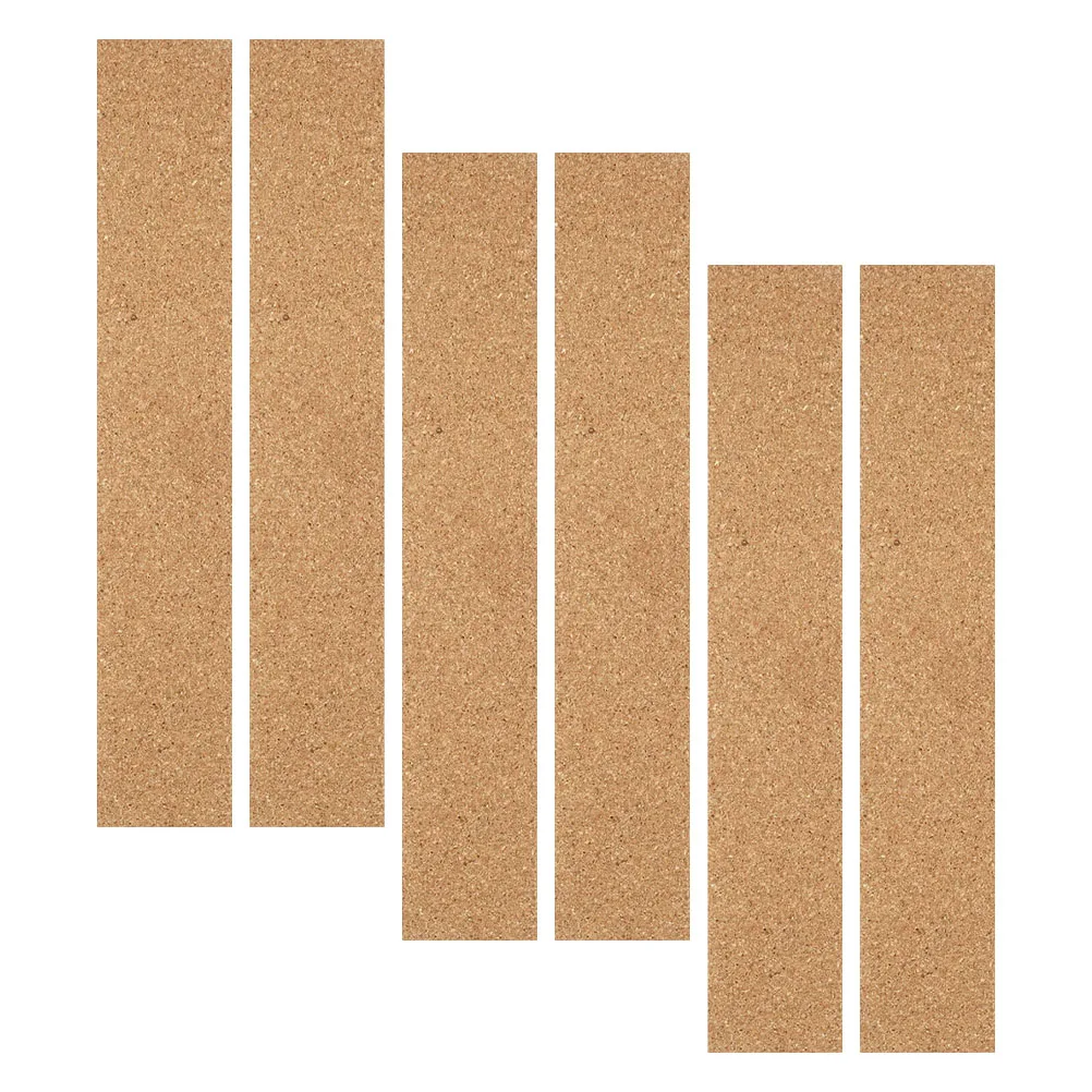 

6pcs Memo Board Frameless Natural Bulletin Bar Strips Self-Adhesive Message Boards For Office Home Thick Cork Tiles Photo Wall