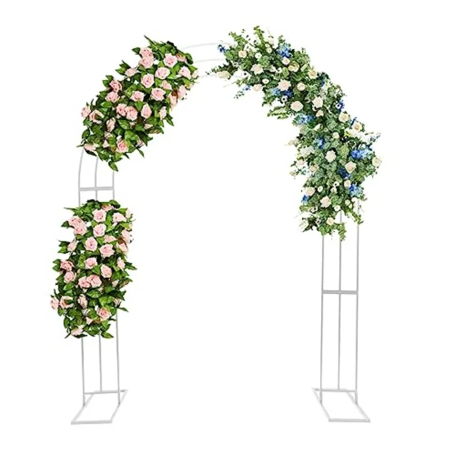 

8.53 ft White Metal Wedding Arch Metal Flower Holder, Heavy Duty Balloon Arch Backdrop Arch Stand for Wedding, Garden, Yard, In