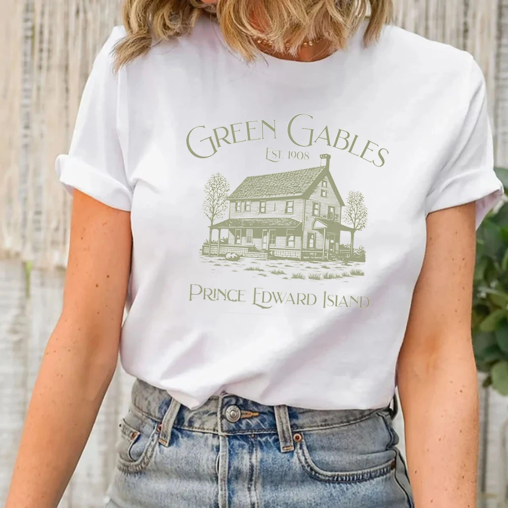 Print Designs Anne\'s Green Gables T-Shirts for Bookish Reader Gift Tees Women Clothing Tops Ladies Shirts Girl Y2K Shirt Short