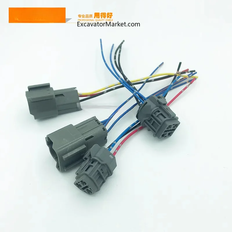 For Komatsu Pc120/200/220-5-6 Throttle Motor Motor Three Four Wire Harness Plug Docking Excavator Accessories High Quality