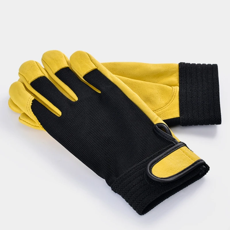 1 Pair Men Work Gloves for Gardening Mechanics Construction Driver Dexterity Breathable Design 4 Sizes for M/L/XL/XXL