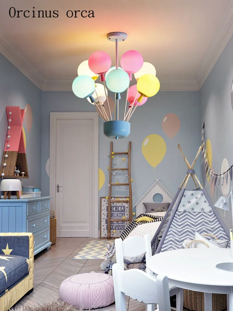 Cartoon creative balloon chandelier boys girls bedroom children's room lamp modern romantic colorful balloons chandeliers