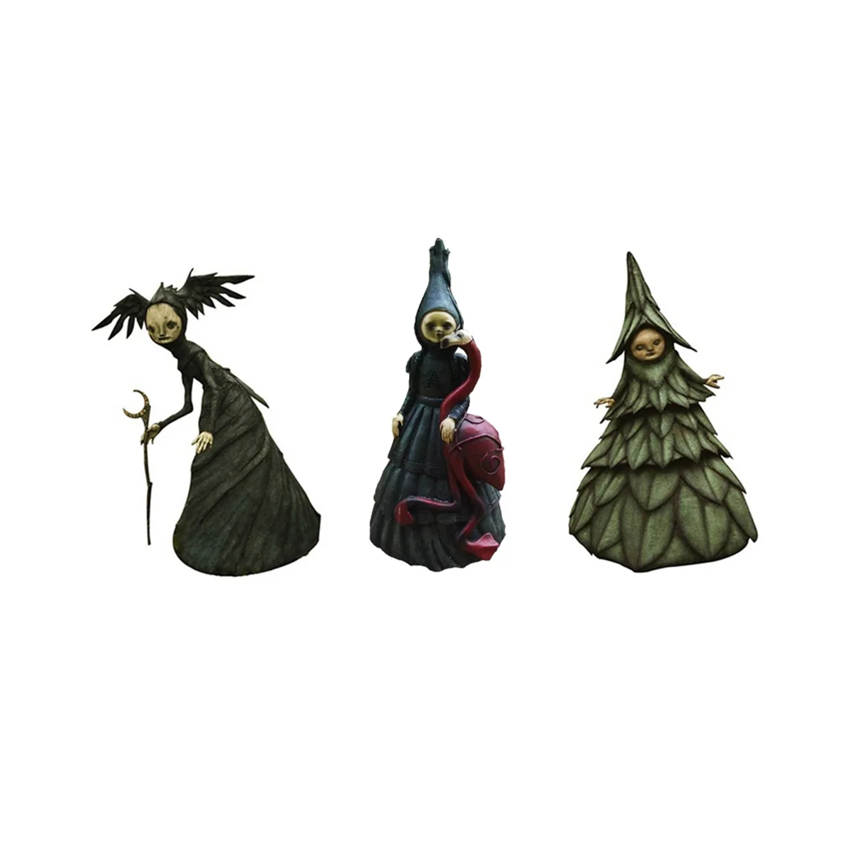 

Halloween Witch Minifigure Statue Resin Creepy Witch Sculptures Garden Decoration for Home Desktop Garden Decoration