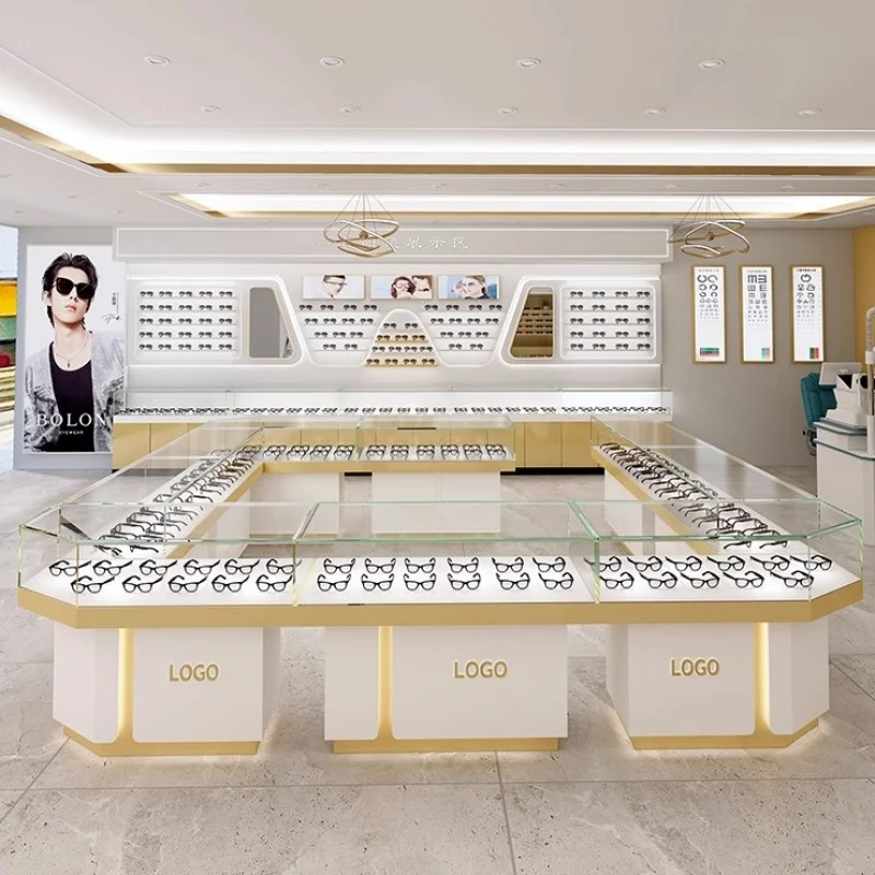 custom.Wall-mounted Eyeglass Frame Optical Display Cabinet Furniture Optical Store Sunglasses Store Interior Decoration Design