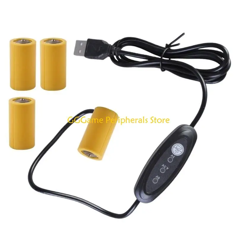 U55B USB إلى LR14 C مزيلات البطارية استبدال عدة 5 فولت إلى 3 فولت 4.5 فولت 6 فولت محولات إمدادات الطاقة 2-4 قطعة LR14 C توصيل
