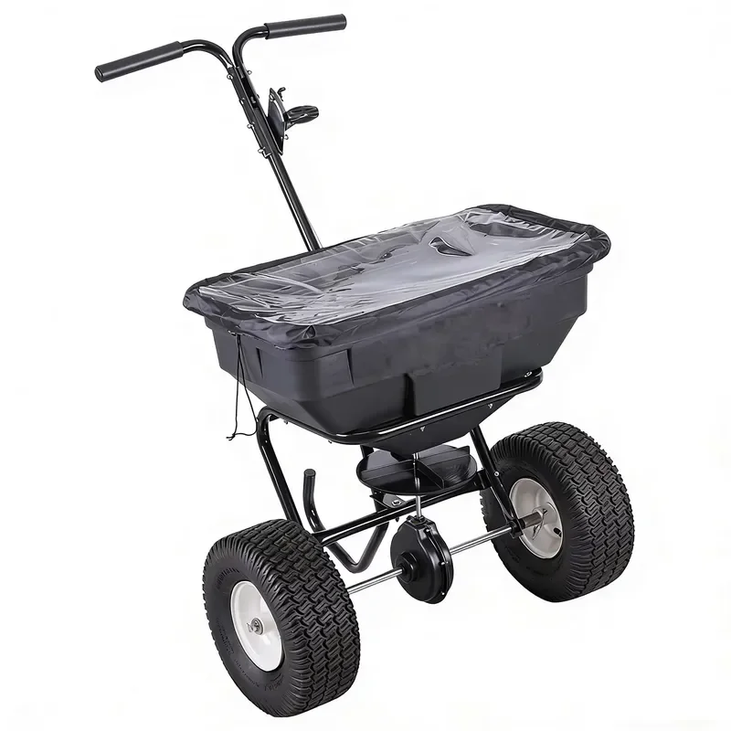 Vertak Manual Garden Seed Spreader Cart Hand Push Lawn Spreader & Distributor for Garden Farm Work