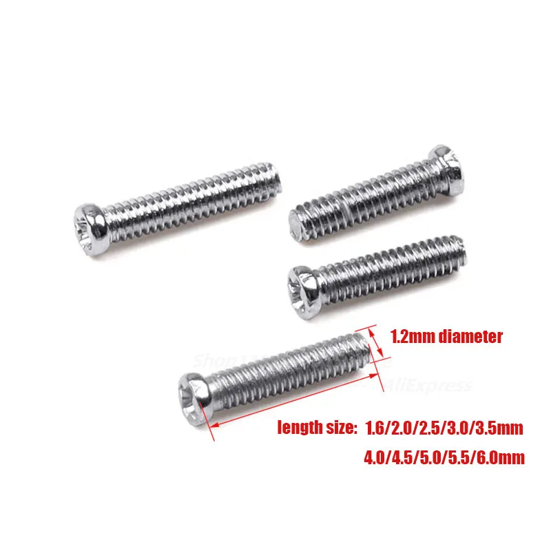 Инструмент для ремонта, дневные винты, гайки, нержавеющая сталь, 1,2 мм, крестообразный набор, 10 видов аксессуаров для часов
