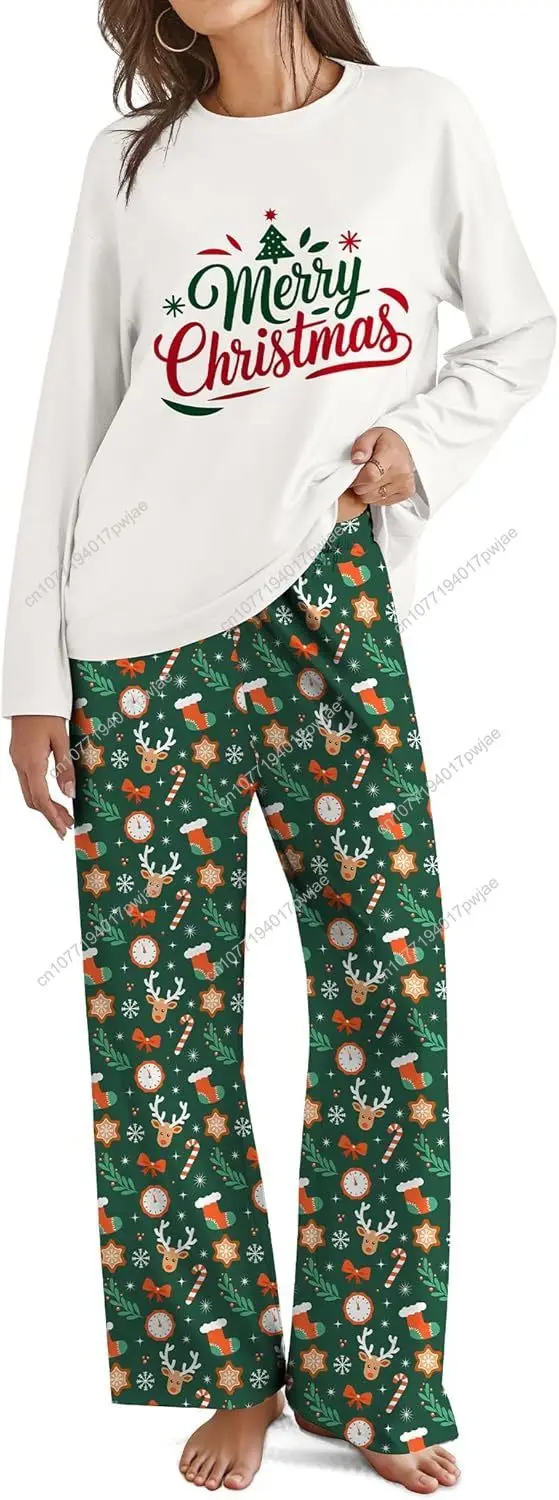 

SHESHOW Pajamas for Women Set Long Sleeve Tops Plaid Pajama Pants with Pockets Winter Womens Pjs Sets XS-XL