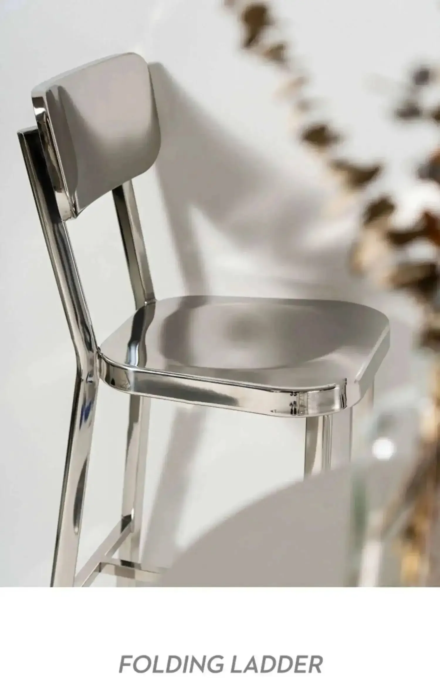 

Minimalist Italian Stainless Steel Bar Chairs Design Counter Metal Bar Stool Kitchen Restaurant Bar Furniture High Chairr l