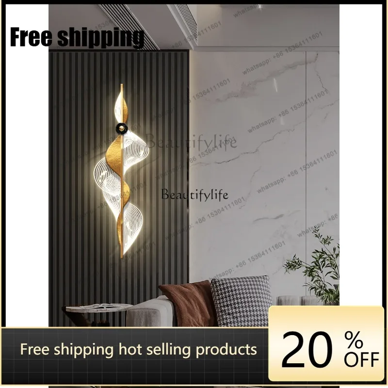 JJ  Original light luxury high-end decorative painting living room TV background wall grille wall luminous painting bedroom beds