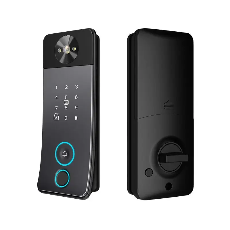 Deadbolt Tuya Fingerprint Unlock Camera Biometric TUYA WIFI Smart Lock Built-in Doorbell Activate Phone App Remote Control Door