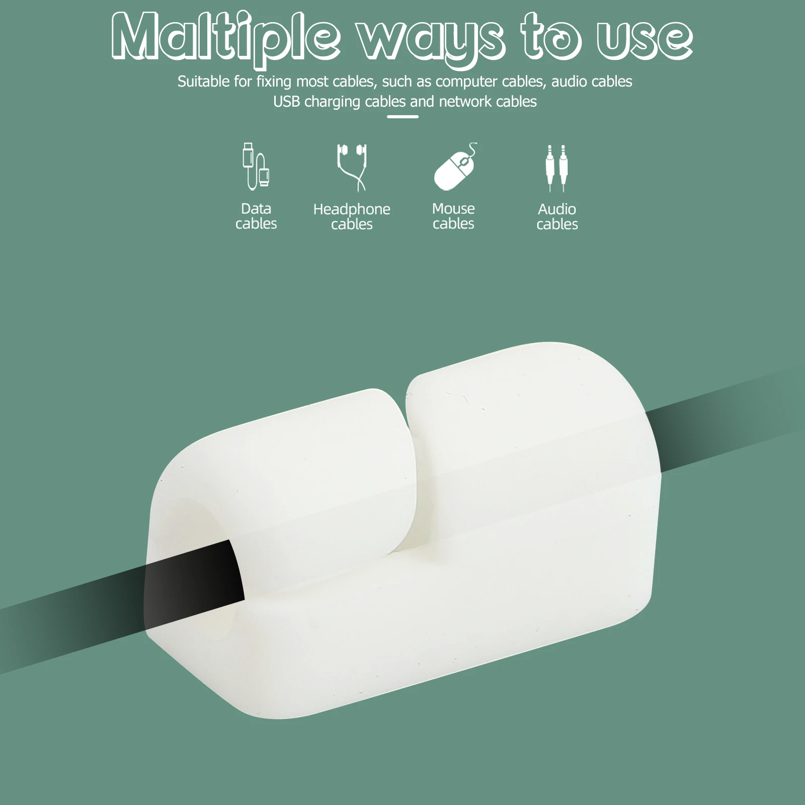 

20 pcs Cable Fixed Clamp Premium Silicone Smooth Edges Practical Cable Clips Wire Management Organizer For Home Office Desktop