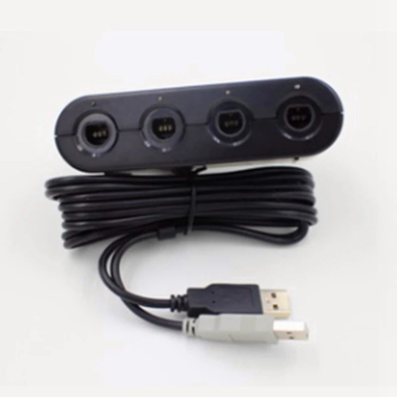 For Gamecube Controller Adapter For Nintendo Wii U And PC USB - 4 Ports Connection Tap Converter For Multi-Player Games