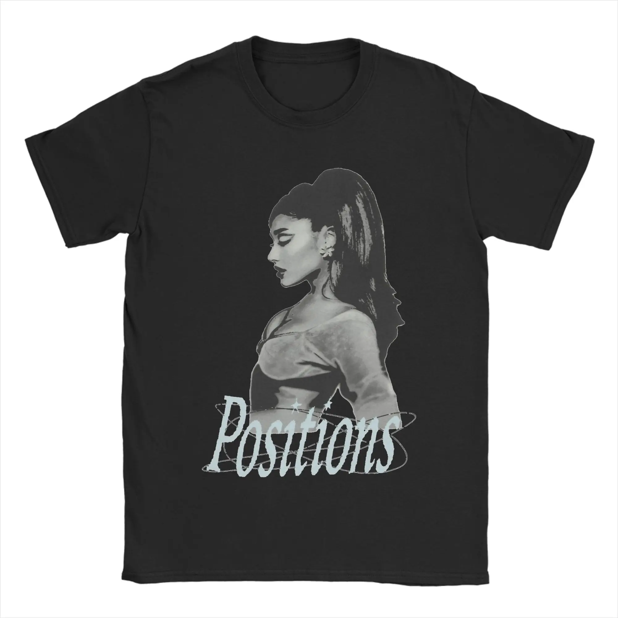 Ariana Positions Rewind T Shirt Men Women's 100% Cotton Hipster T-Shirt O Neck Grande Music Tees Short Sleeve Tops Printing