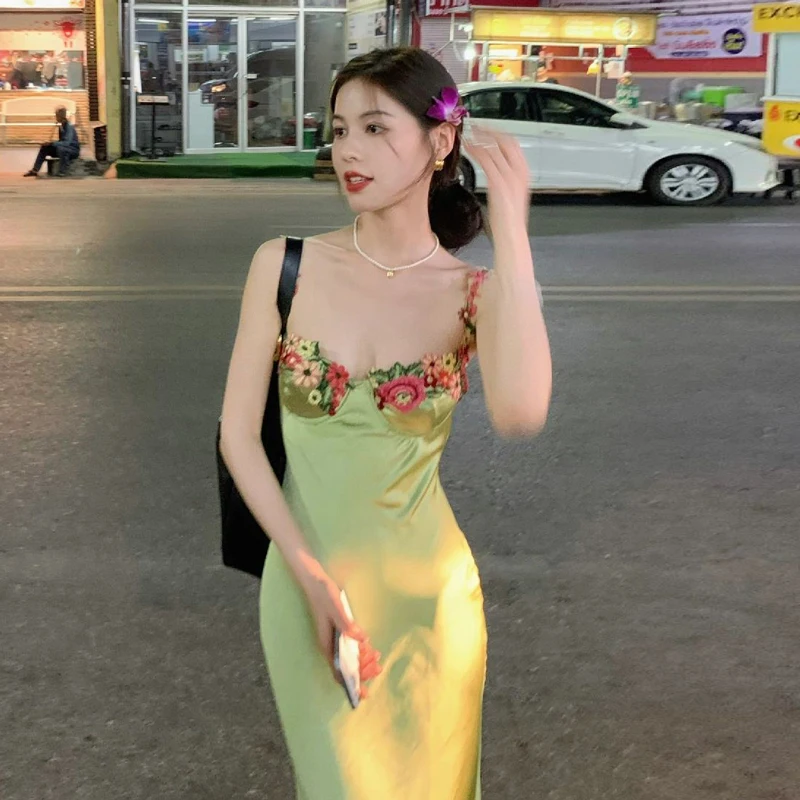 

Beach Vacation Style Sexy Strapless Satin Dress City Commute Collection Date Party Tour H-Shape Youth Women's Dress