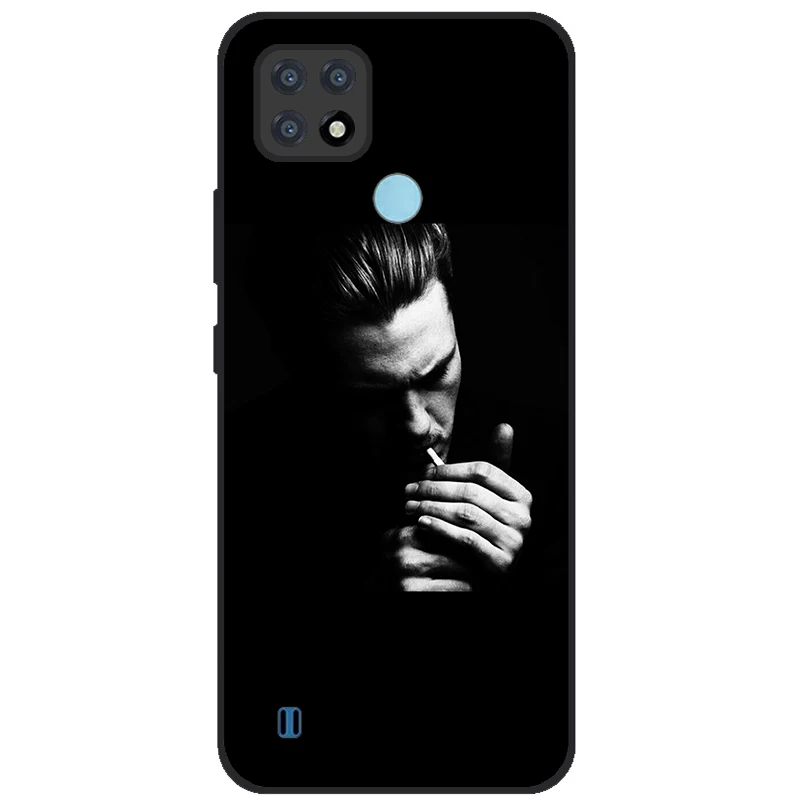 For OPPO Realme C21Y Case COOL Black series Soft Silicon Cover for Realme C21 C25 C25s Phone Cases Protective Realmi C 21 Y Capa