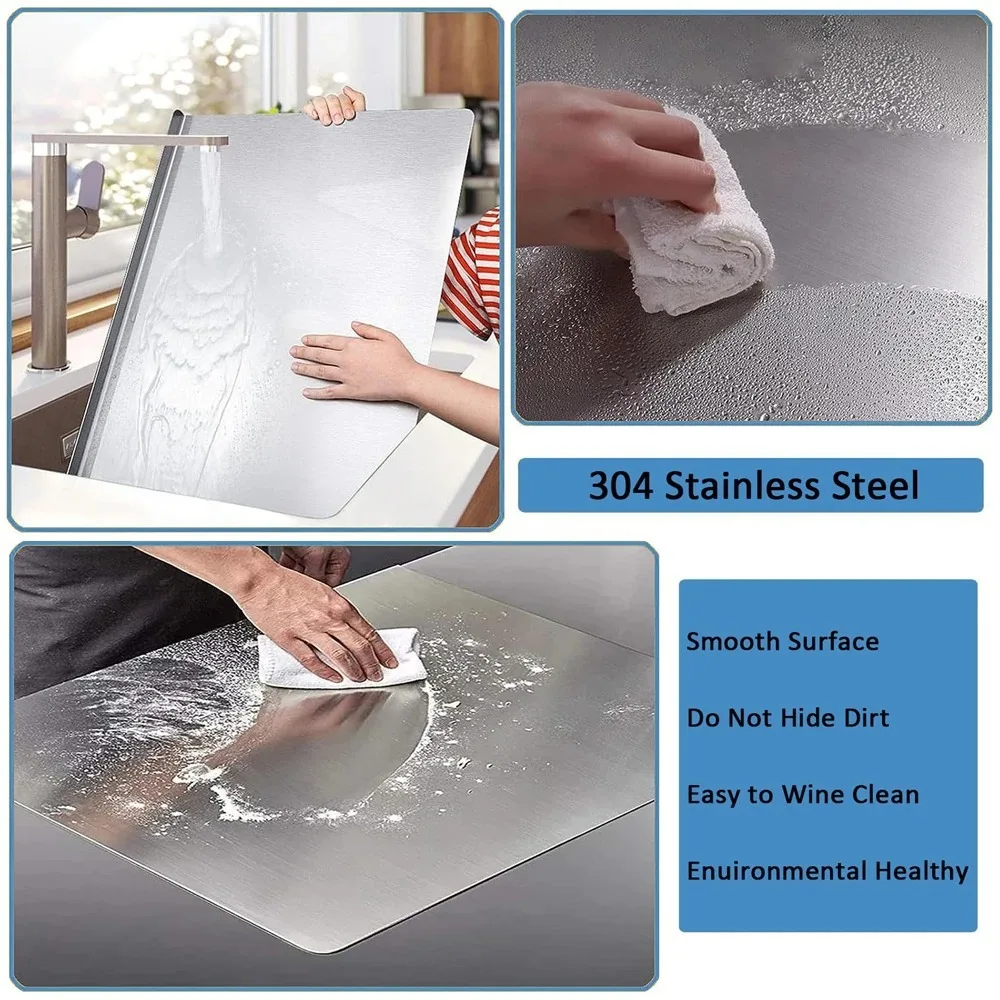 With Lip Stainless Steel Cutting Board Rectangular Anti-mildew Home Chopping Board Easy Clean Anti-Slip Cutting Chopping Boards