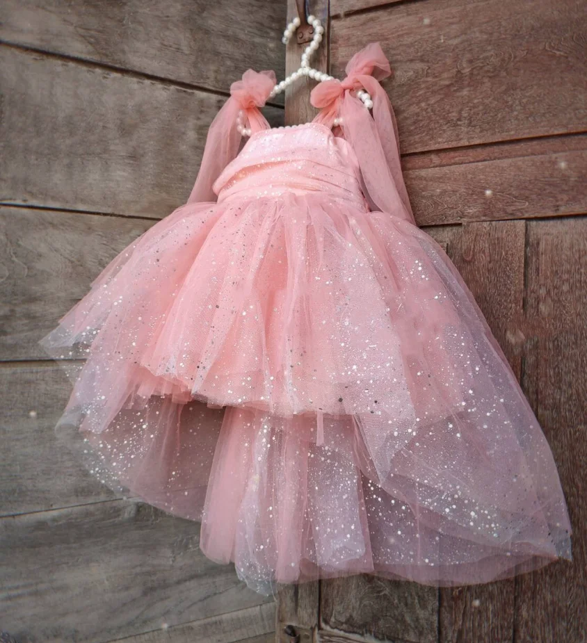 

Puffy Ball Gown Flower Girl Dresses Tiered Tulle Ruffles Tailor Made Long Child Birthday Party Gowns First Communion Dress