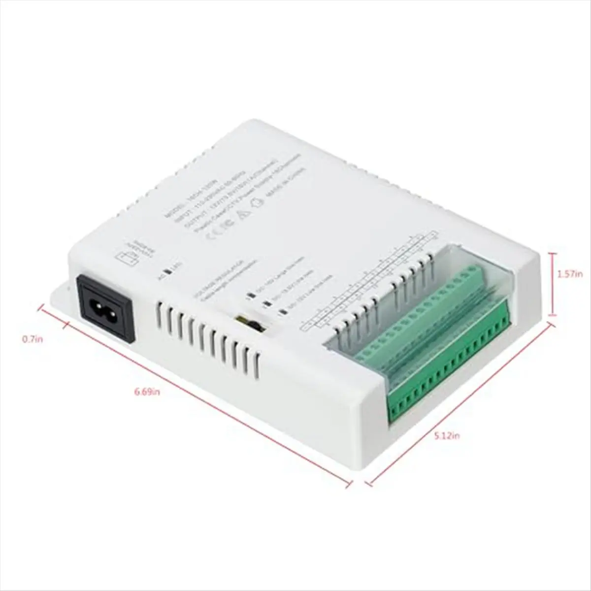 كاميرا CCTV توزيع التيار الكهربائي مزود الطاقة 90V-264VAC المدخلات إلى 12V-13.8-15VDC الناتج 16 قناة، HD16C120W-BCBW #4