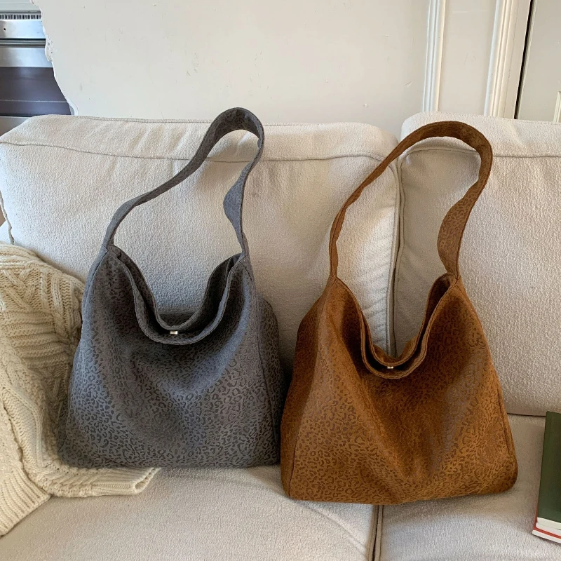 

Pink Leopard Shoulder Bag Fashion Lazy Large Capacity Tote Commuter Handle Bag Comfortable and Versatile Texture Storage Bags