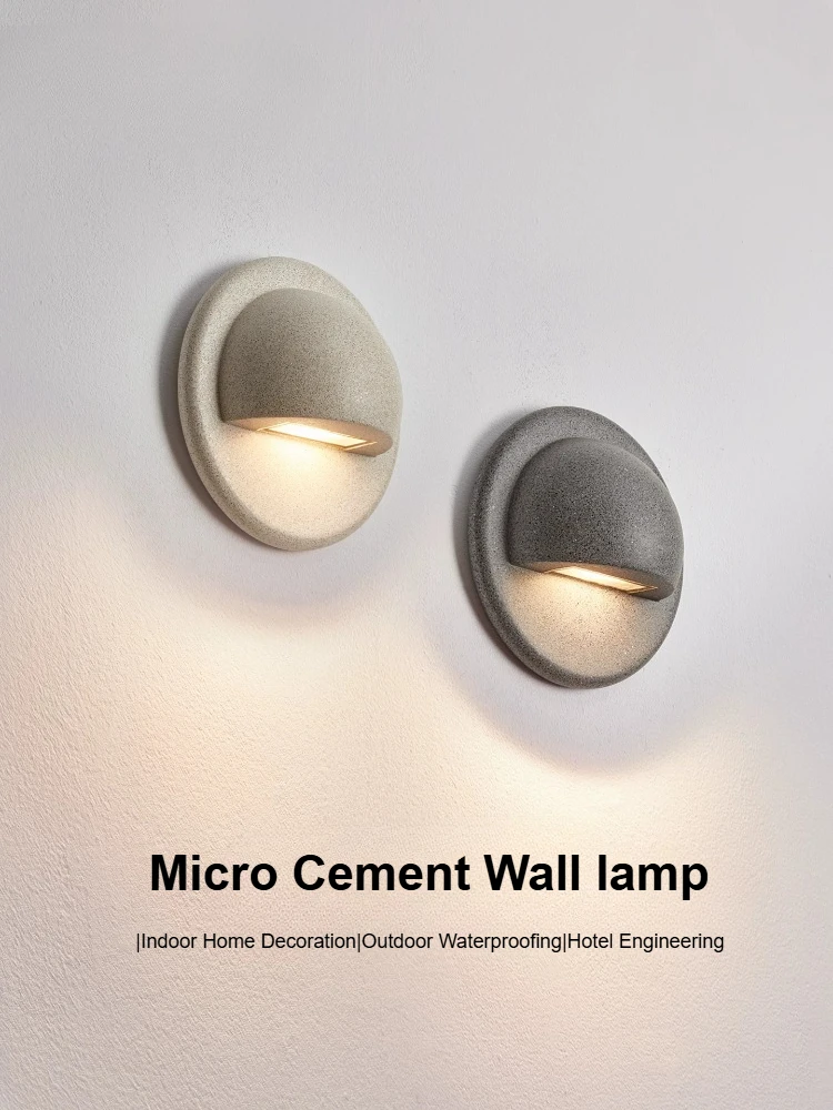 Minimalist Industrial Micro Cement Wall Lamp Waterproof LED Indoor Outdoor wall Lights for Villa Courtyard Hallway Cafe Hotel
