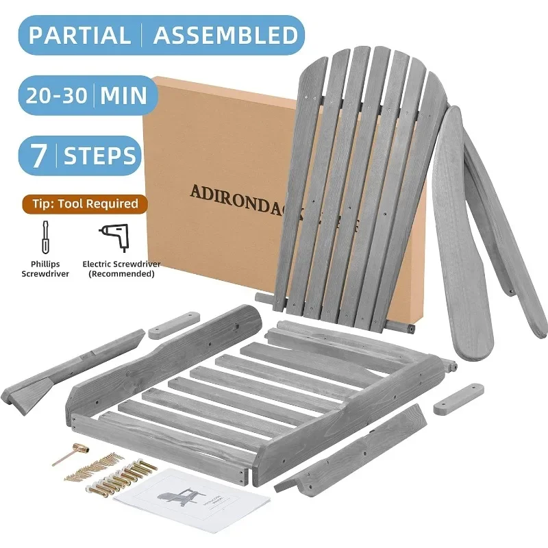 Medimpact-Ensemble de 2 chaises Aaccusation ondack pliantes en bois, semi-assemblées, pour l'extérieur, jardin, terrasse, piscine