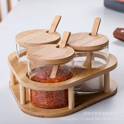 Modern Kitchen Seasoning Jar Household Glass Seasoning Bottle Salt Shaker Food Dispenser Glass Container Box Pepper Chili Pot