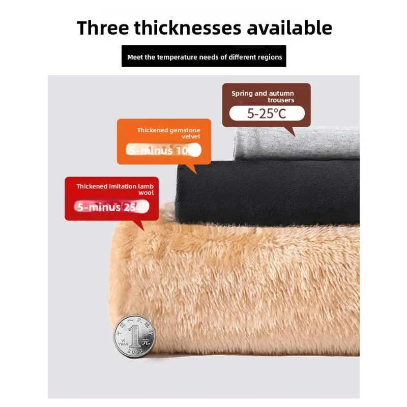 الشتاء صوف مبطن Sweatpants النساء عالية الخصر فضفاضة تناسب السراويل القطنية الحرارية لينة أفخم بنطلون صالة في الهواء الطلق ارتداء عادية #5