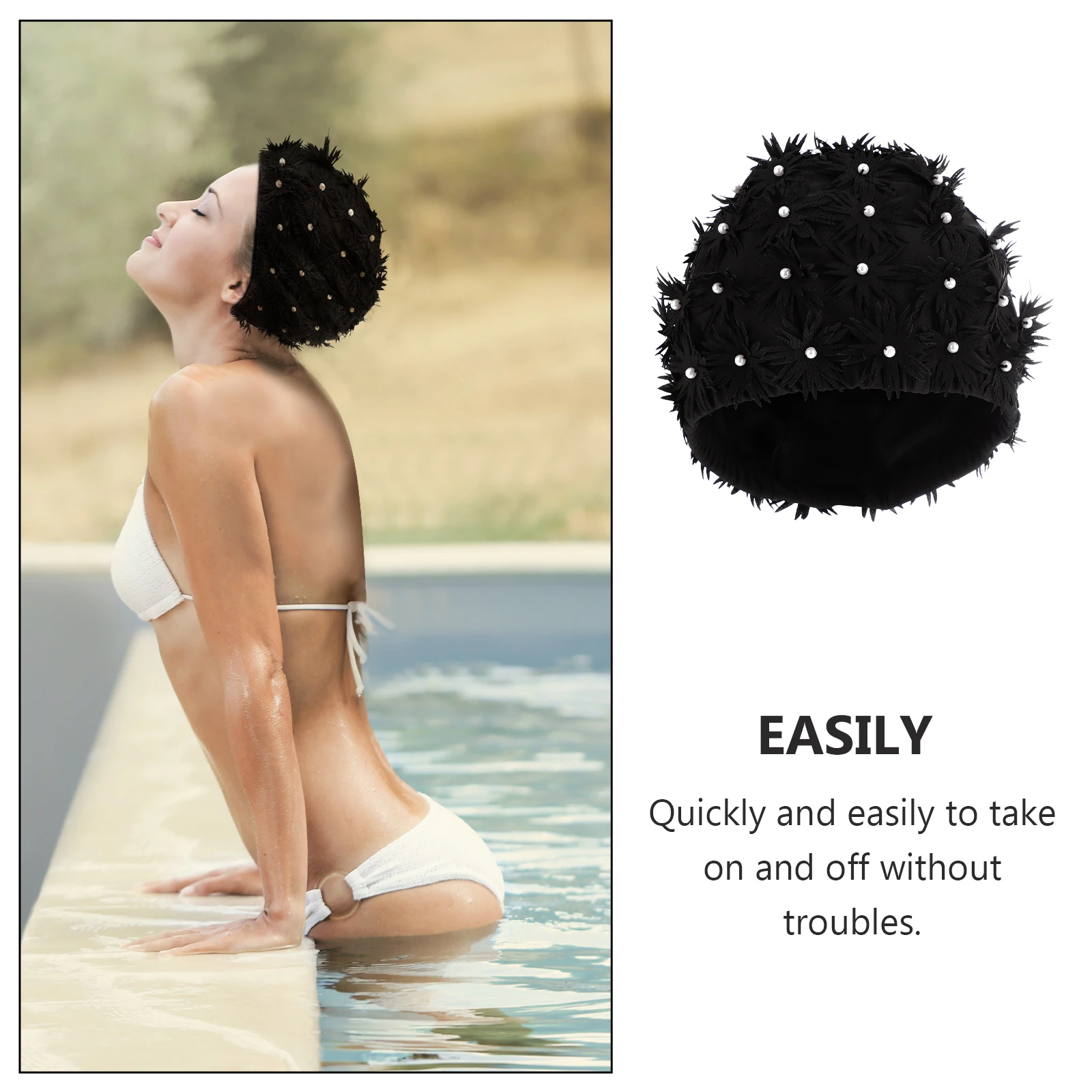 

Swimming Cloth Hat Fabric Sun Hats for Women Cap Adult Bathing Ladies Womn Caps Adults Fun Aldult Women's