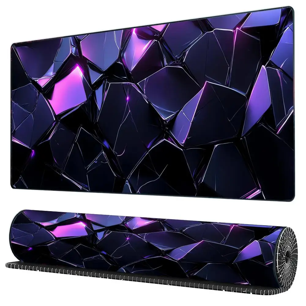 

Large gaming Mouse Pad Pattern of broken glass design non-slip rubber sewn edge gaming desk mat keyboard gamers and office work