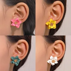 925 Silver Needle Sweet Frosted Flower Earrings For Women Jewelry 2026 Trending Multi-layer Petal Flower Women's Earrings JN9