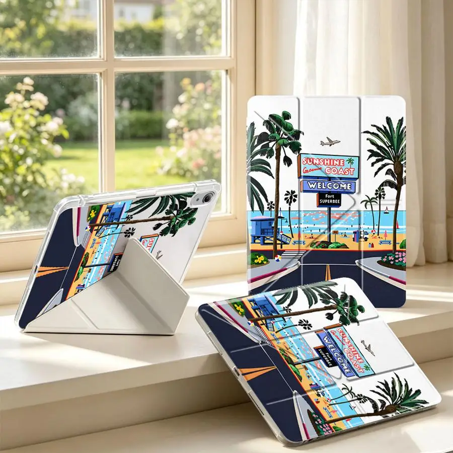Sunshine Coast With Pen Slot Cover Tablet Case For Samsung Galaxy Tab A9 Plus S7 FE S10 Lite S9 Plus A8 A11 S8