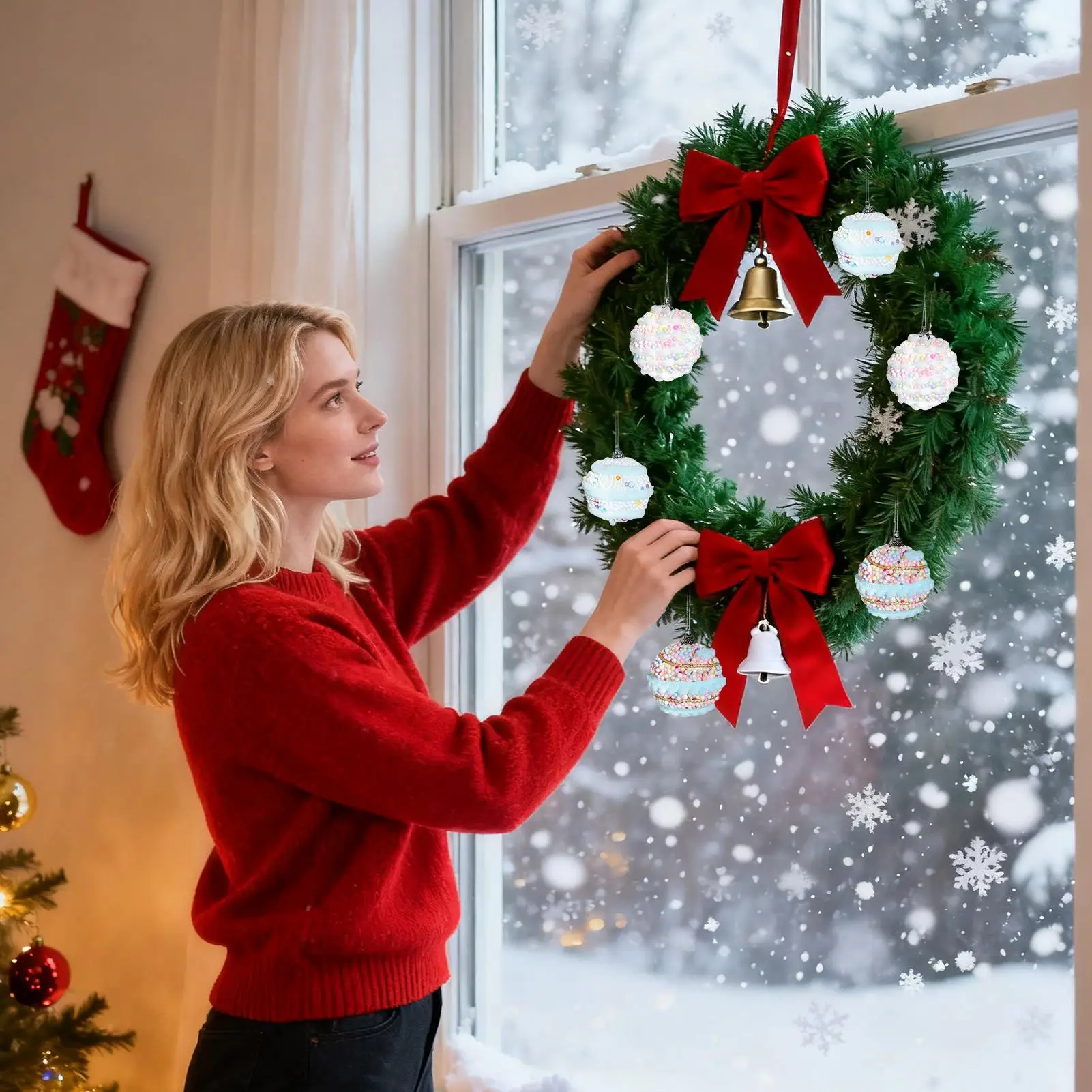 

Christmas Ball Ornaments 12 Pieces Foam Christmas Ball Decoration Holiday Ornament For Indoor Outdoor Party Gathering Home