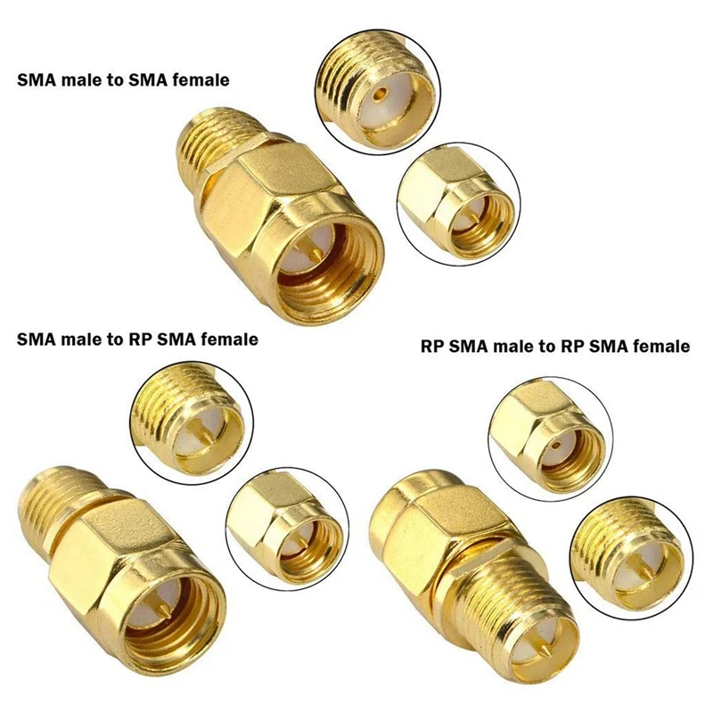 15 Type RF Antenna Adapter Kit SMA Connector SMA Male Female Converter For Wifi Antenna Extension Cable Goggles Antenna