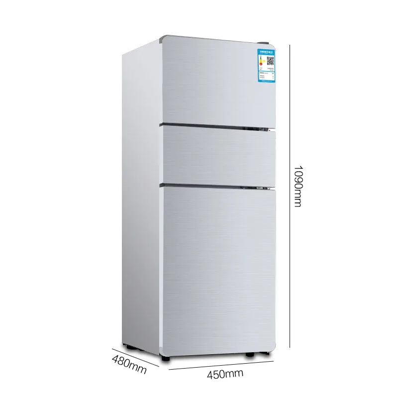 138 / 150 / 180 L Mini Refrigerator Three Door Mini Household Refrigerator Silent Refrigeration Refrigerator