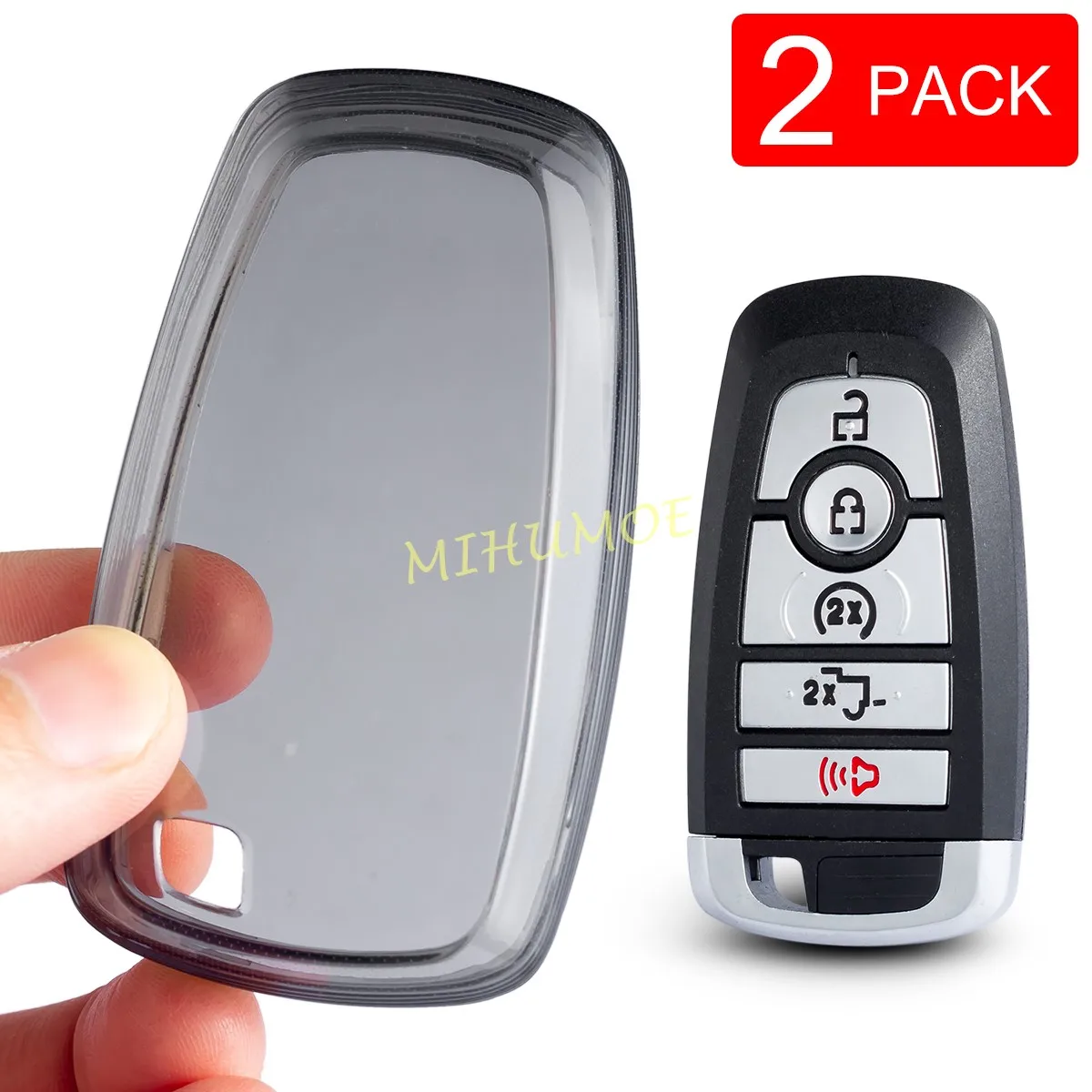 

Car Key Fob Case Transparent Cover Remote Shell For 2021-2025 Ford Ranger Maverick Mustang Everest F150 Escape Bronco Explorer