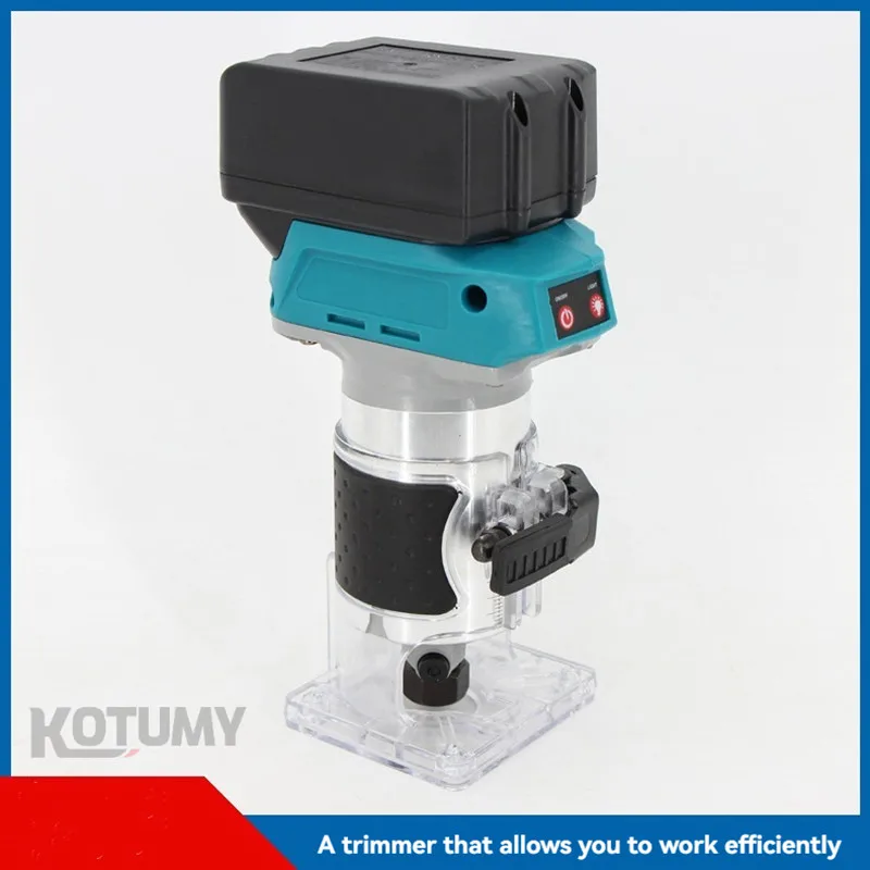 Brushless Cordless Trimmer Router - 600W, 22000RPM, 6.35mm Chuck, for Wood Grooving & Carving
