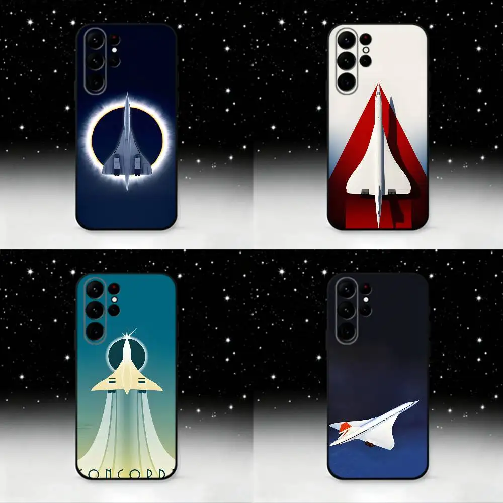 

Concorde Air France Phone Case For Samsung S25,S24 Ultra,S20,S30 plus,S22 plus,S23,S30 Ultra 5G Silicone Black Shell