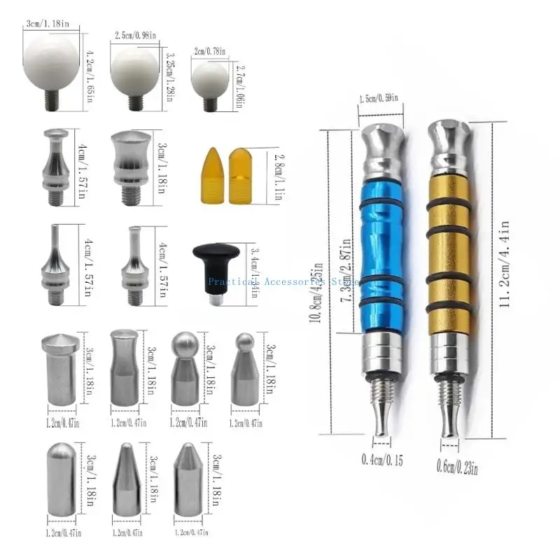 U75E 34 pièces outil réparation automobile stylo à frapper professionnel avec tête Interchangeable stylo nivellement