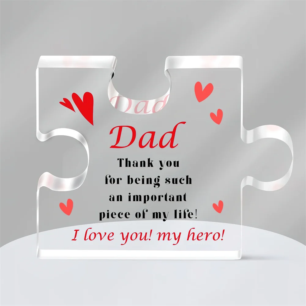 Fathers Day Gifts for Dad from Daughter Son | Bonus Dad Gifts for Men | Best Dad Gifts for Father Premium Acrylic Puzzle Keepsak