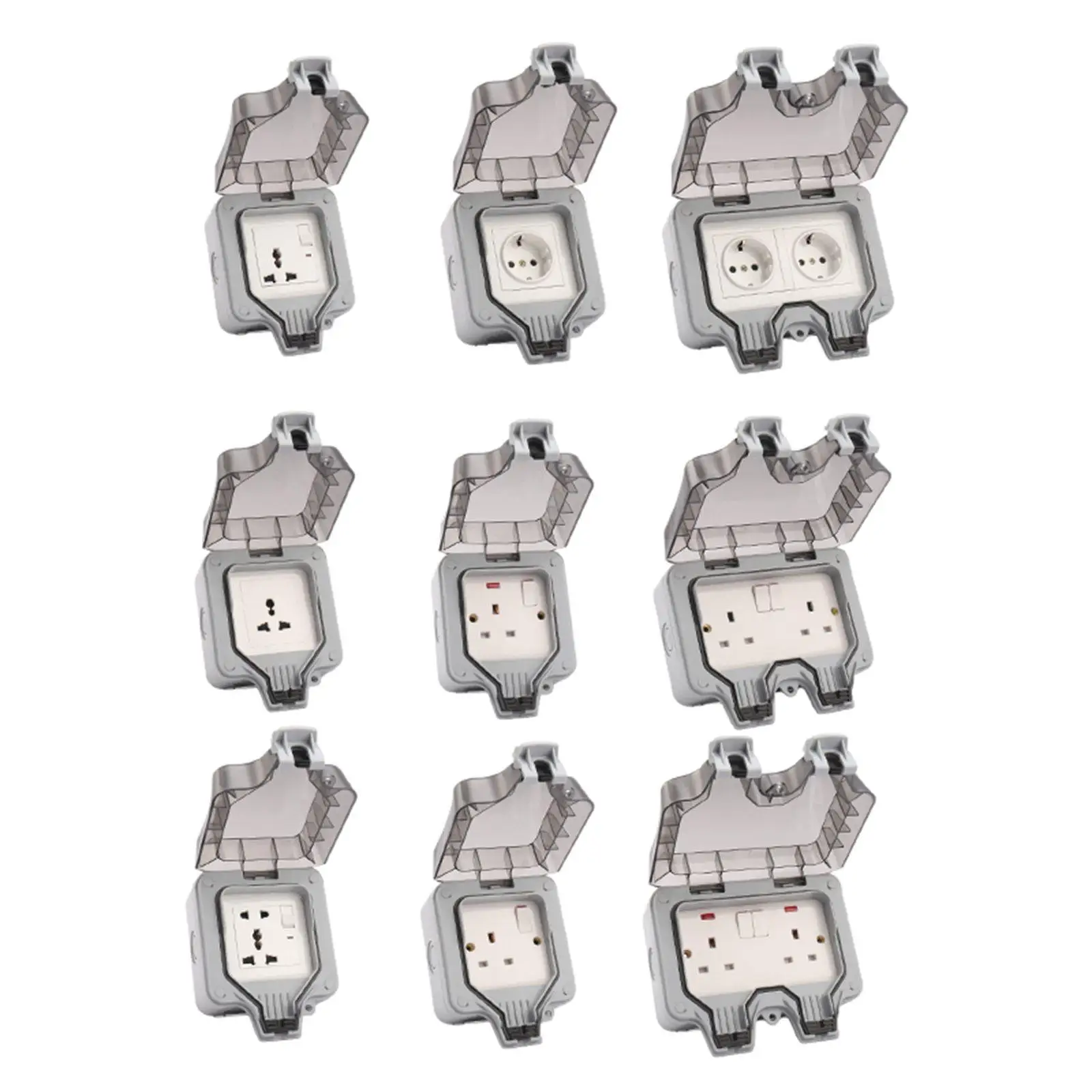 Outdoor Wall Socket Outlet Electrical Supplies Polypropylene Power Socket Electrical Supplies for Garage Household Park