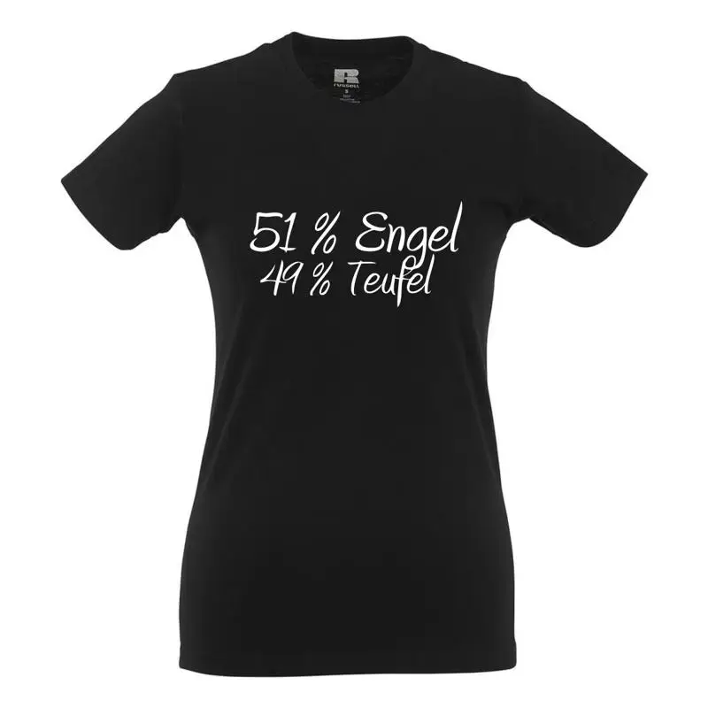 

51% angel 49% devil I fun I funny I sayings I girlie shirt
