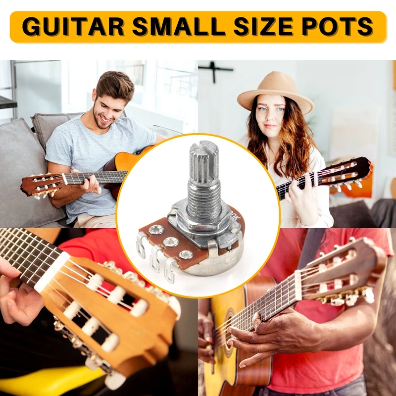 Guitar Small Size Pots Potentiometers For Guitar Bass Parts (Pack Of 10)