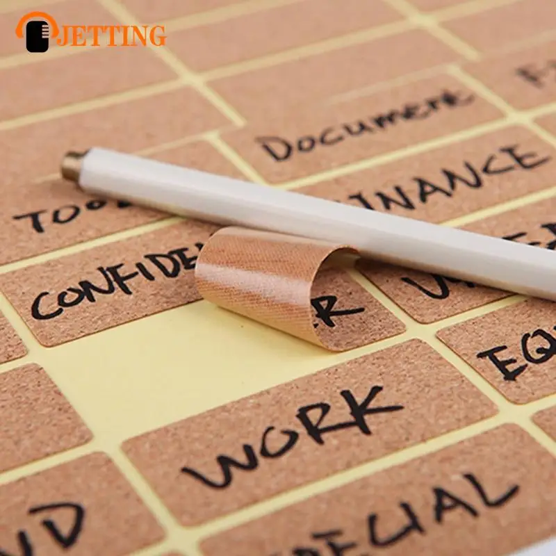 3-96Pcs Paper Wooden Labels Stickers Bottle Self-adhesive Stickers Craft Essential Kitchen Spice Jars Tags