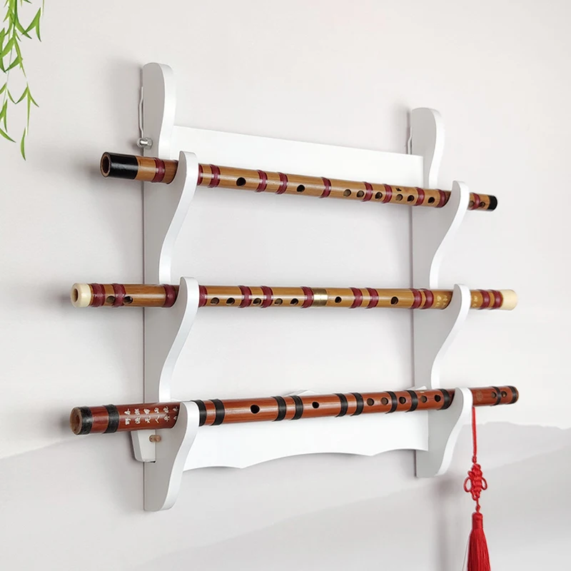 Wall‑Mounted Flute Display Rack Xiao Swords Storage Stand Arrows Fishing Rods Traditional Bow Organizer Shelf Musical Tool Parts