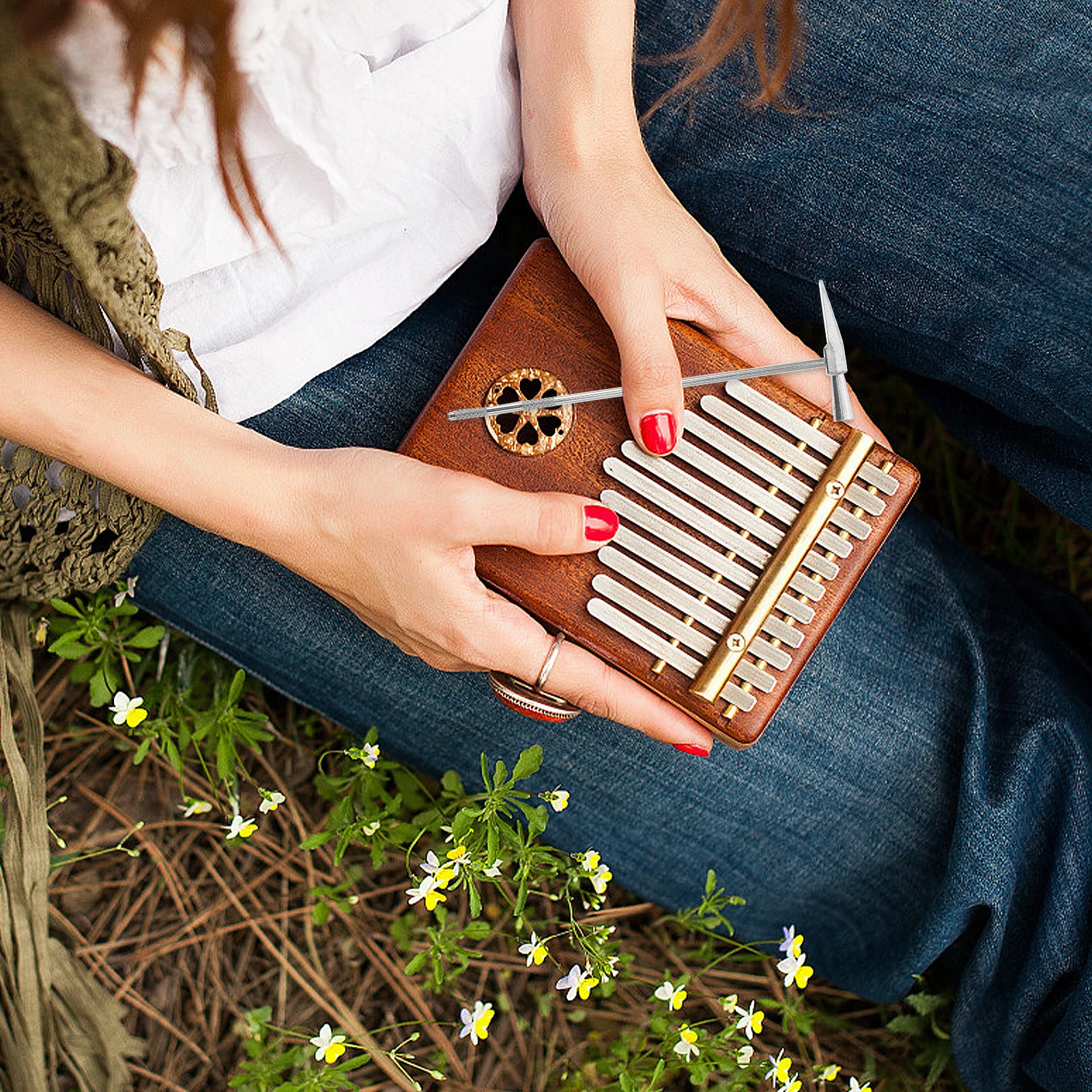 

Stainless Steel Tuning Hammer Long Handle Compatible Kalimba 15Key 17Key Thumb Piano Musical Instruments Percussion Tool Metal