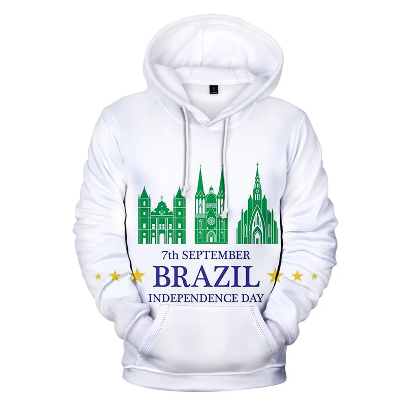 Fashion Brazil Independence Day 3D Printed Hoodie Men Women Long Sleeves Sweatshirt Street Casual Sports Pullovers Tops Clothes