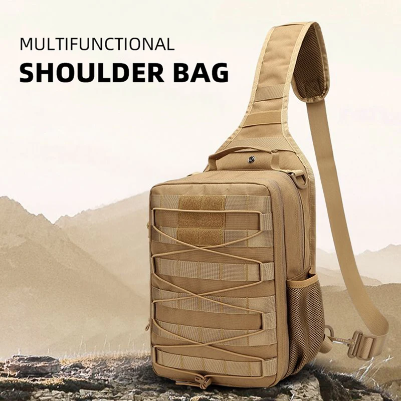 

Men Chest Bag Tactical Outdoor Travel Sport Sling Shoulder Bag Trip Fanny Pack Waterproof Molle Camping Hiking Trekking Backpack