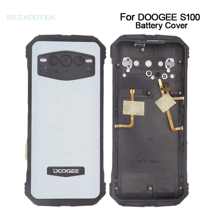 New Original DOOGEE S100 Battery Cover With Receiver Fingerprint Side Power Volume Custom Button Cable flex FPC For DOOGEE S100