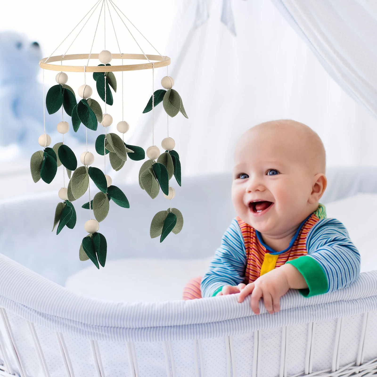 Colgante para cuna, medallón para cunas de bebé, decoración de guardería para niñas, carillón de viento móvil infantil